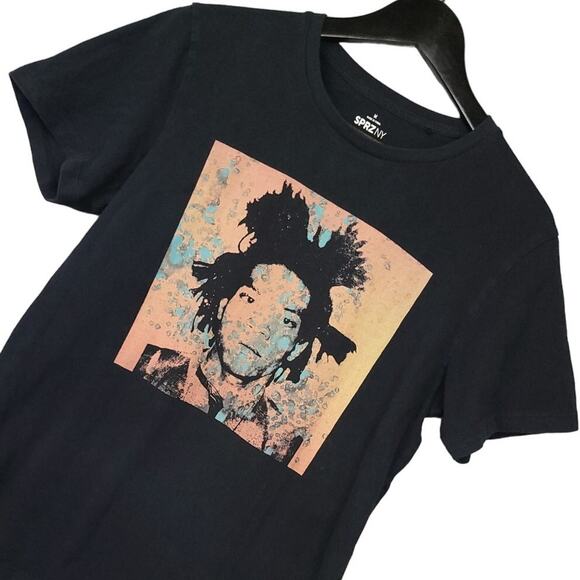 Andy Warhol Jean Michel Basquiat Graphic T-Shirt Size Medium Black SPRZNY - Picture 1 of 13